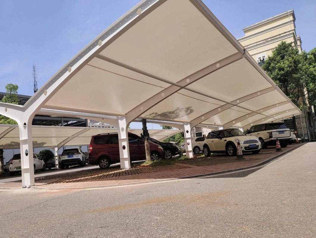 PVDF Tensile Membrane Fabric Outdoor School Carport Shade Canopy For Parking Lot
