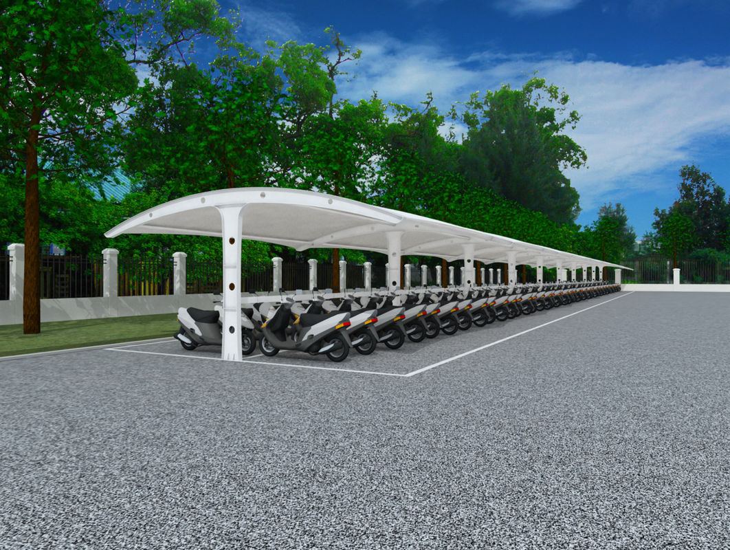 PVDF Tensile Membrane Fabric Outdoor School Carport Shade Canopy For Parking Lot