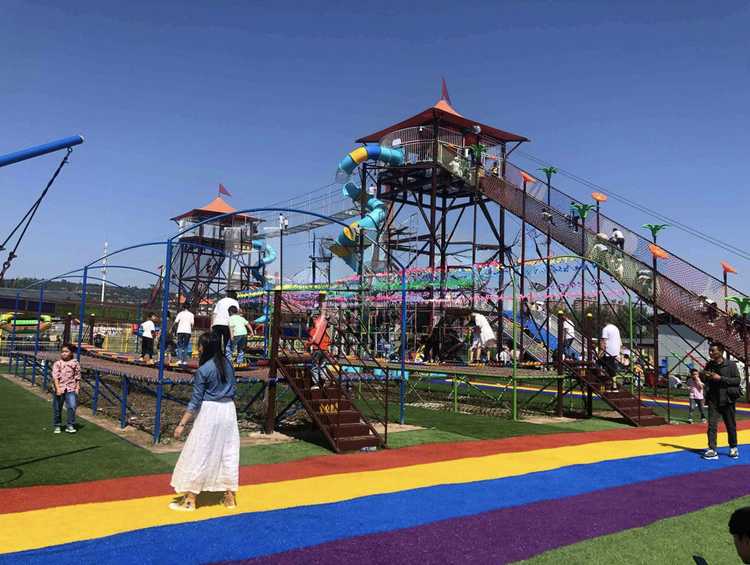 Wysokiej klasy zjeżdżalnia Sky Trail wyposażenie podnieść na zewnątrz Play Scenic Area Duży Latający Zamek