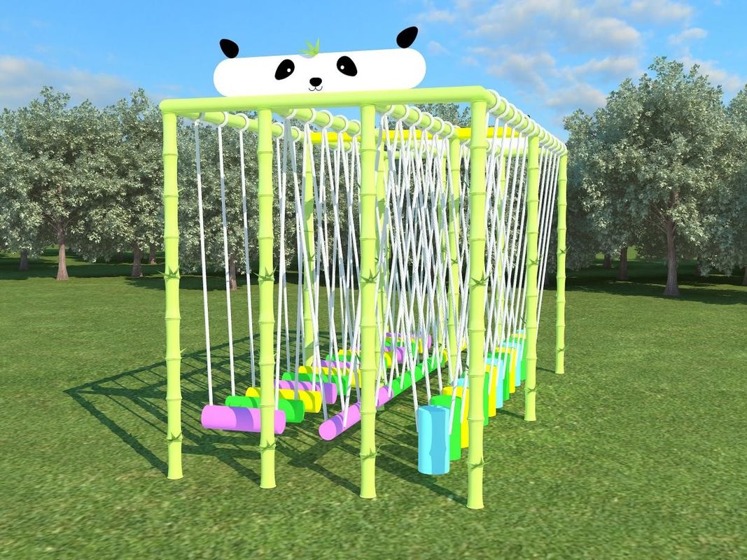 Panda w kształcie zielonego ogrodu zestaw zabaw dzieci z otwartym krzesłem huśtawkowym 230cm komercyjny zestaw huśtawkowy